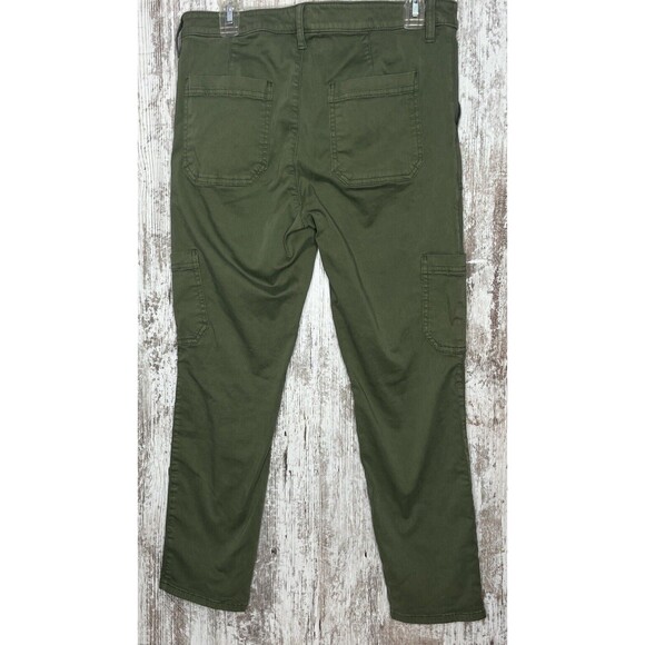 BANANA REPUBLIC Sloan Mid Rise Cargo Utility Stretch Ankle Chino Olive Green 10 - Picture 6 of 10